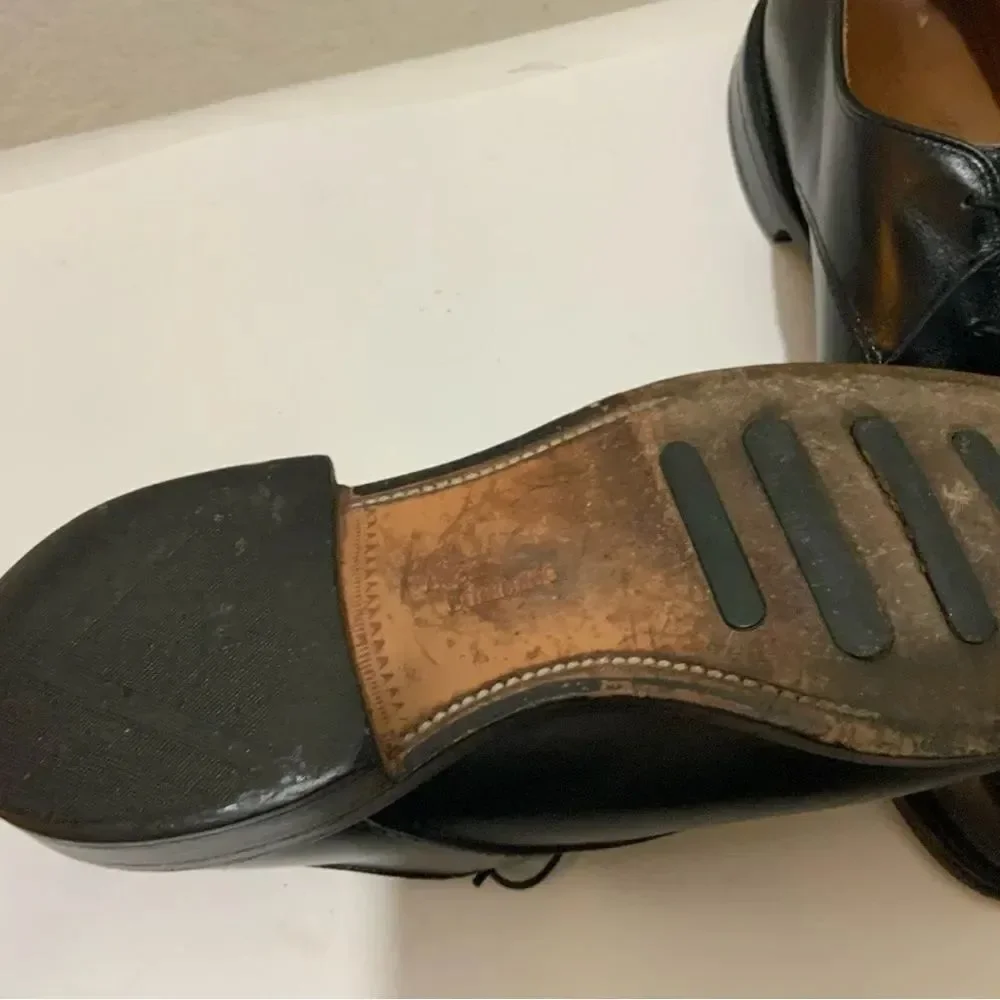 Allen Edmonds 2402 SAXON Bicycle Toe Black Oxford Dress Shoes Men’s Sz 9 C USA